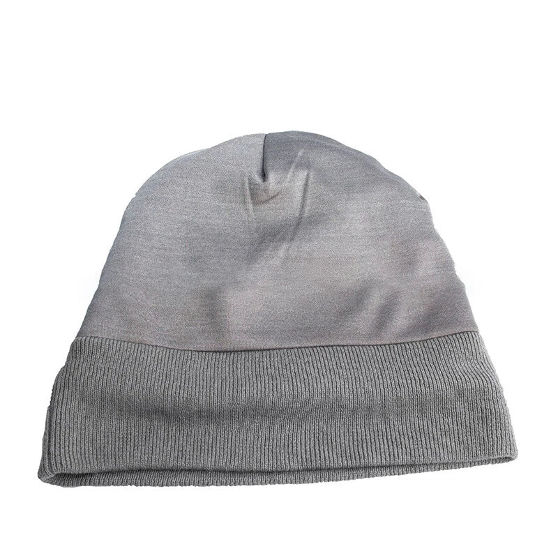 Gray beanie on a white background